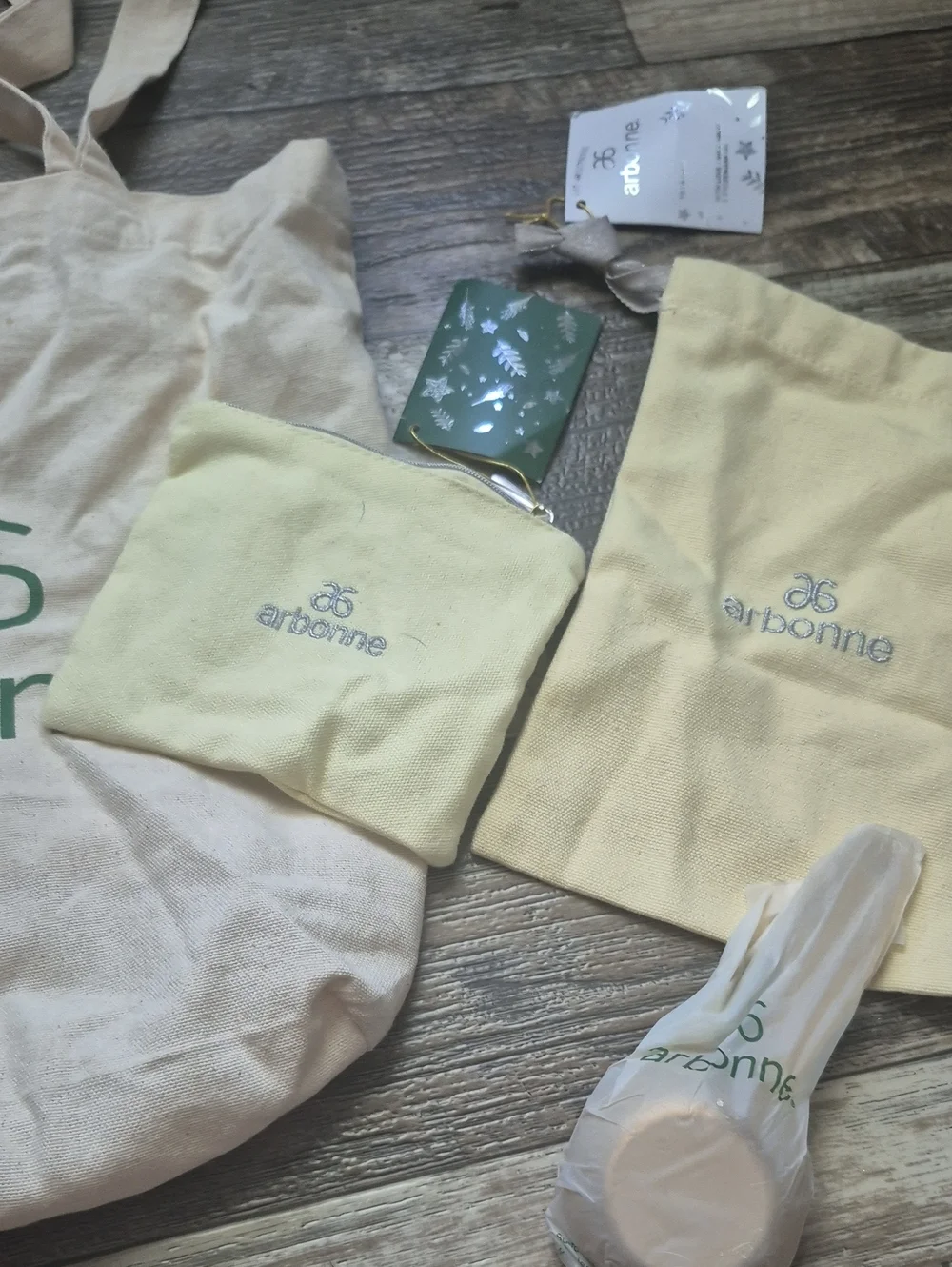 Arbonne Logo Canvas Tote & Accessory Travel Gifts Yellow